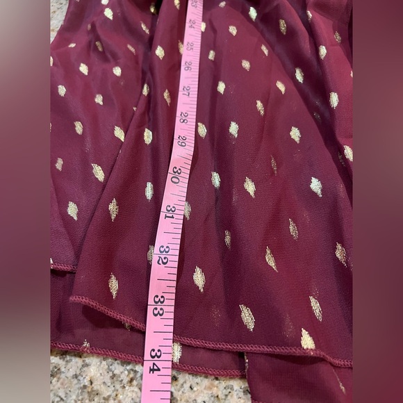 CoMMENSE Foil Spot Print Cami Dress with Matching Cape Burgundy NWT XL Sold Out - Picture 7 of 8